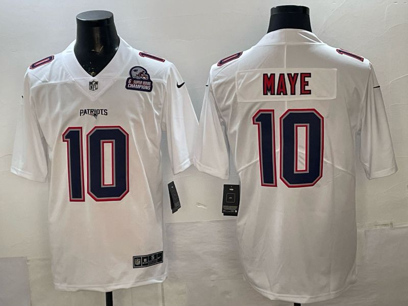 Men 2026 New England Patriots #10 Maye white Nike Limited NFL Jersey style 002